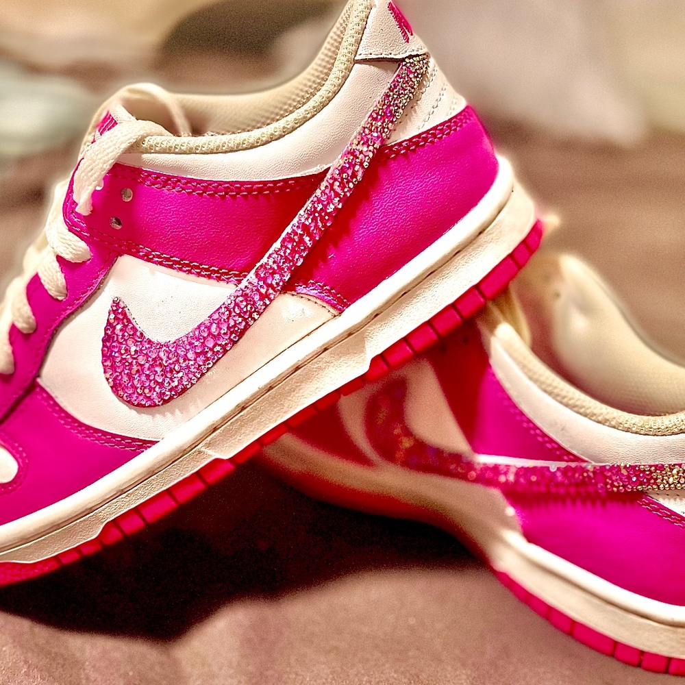 Hot pink bedazzled Nike shoes